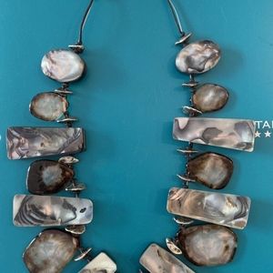 Chico's Jewelry - CHICO'S FAB LARGE FAUX AGATE ABALONE NECKLACE Chico's Jewelry - CHICO'S FAB LARGE FAUX AGATE ABALONE NECKLACE